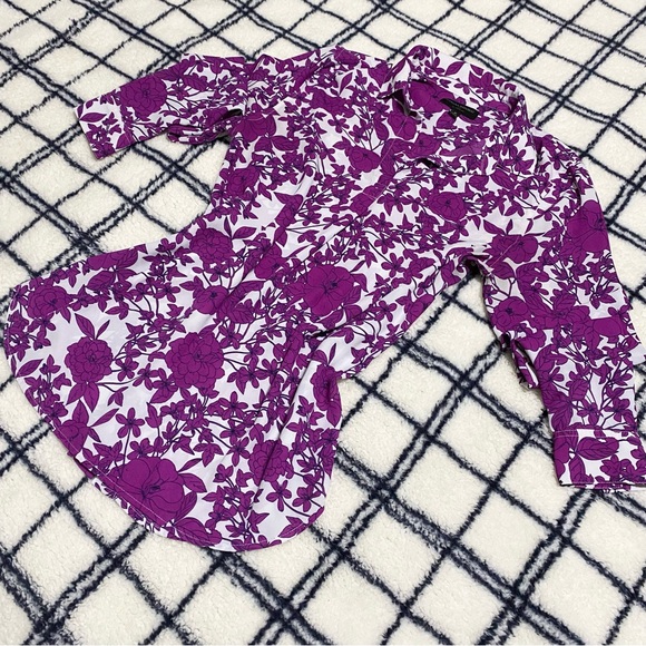 Banana Republic Boyfriend Fit Floral Button Front & Back Blouse Size M - Picture 12 of 17